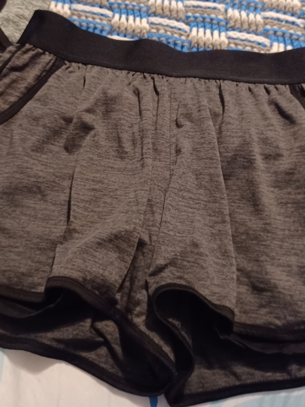 Danskin Now Gray Athletic Shorts with Black Trim